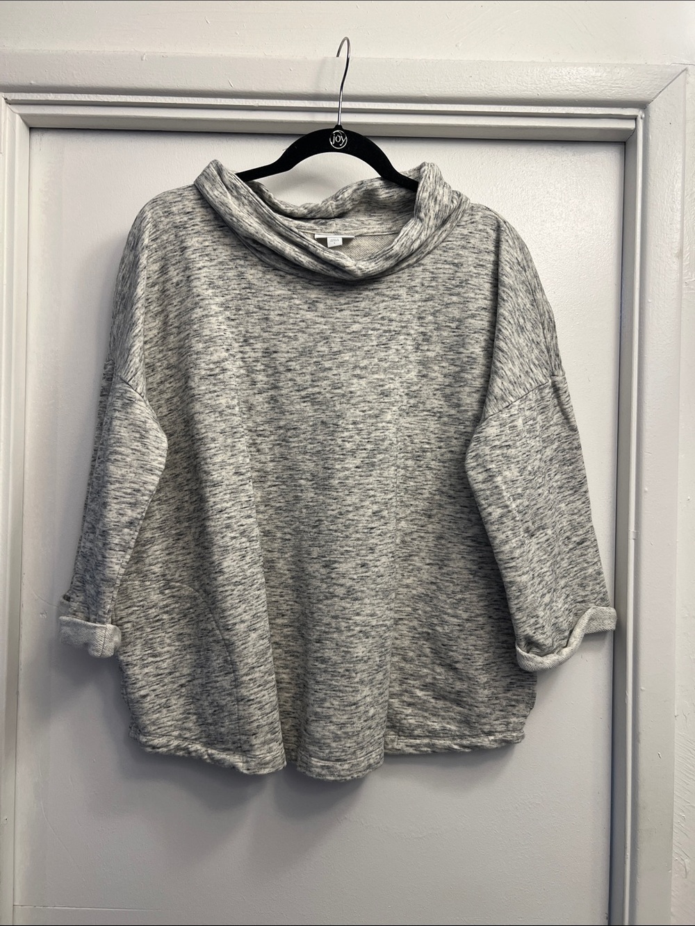 J. Jill Pure Jill Heather Grey Cowl Neck Women's Swestshirt with Pockets Size L